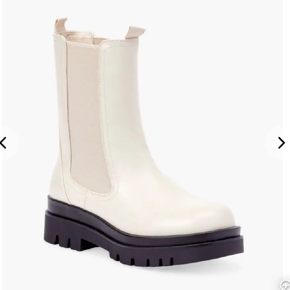 JustFab Platform Chelsea Boots - Cream - Picture 2 of 6